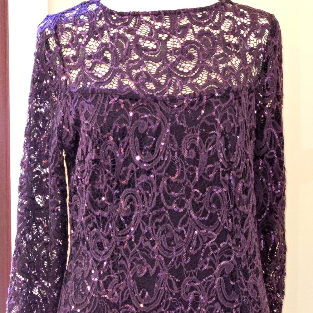 Formal sequin gown. Size 10 aubergine (eggplant)